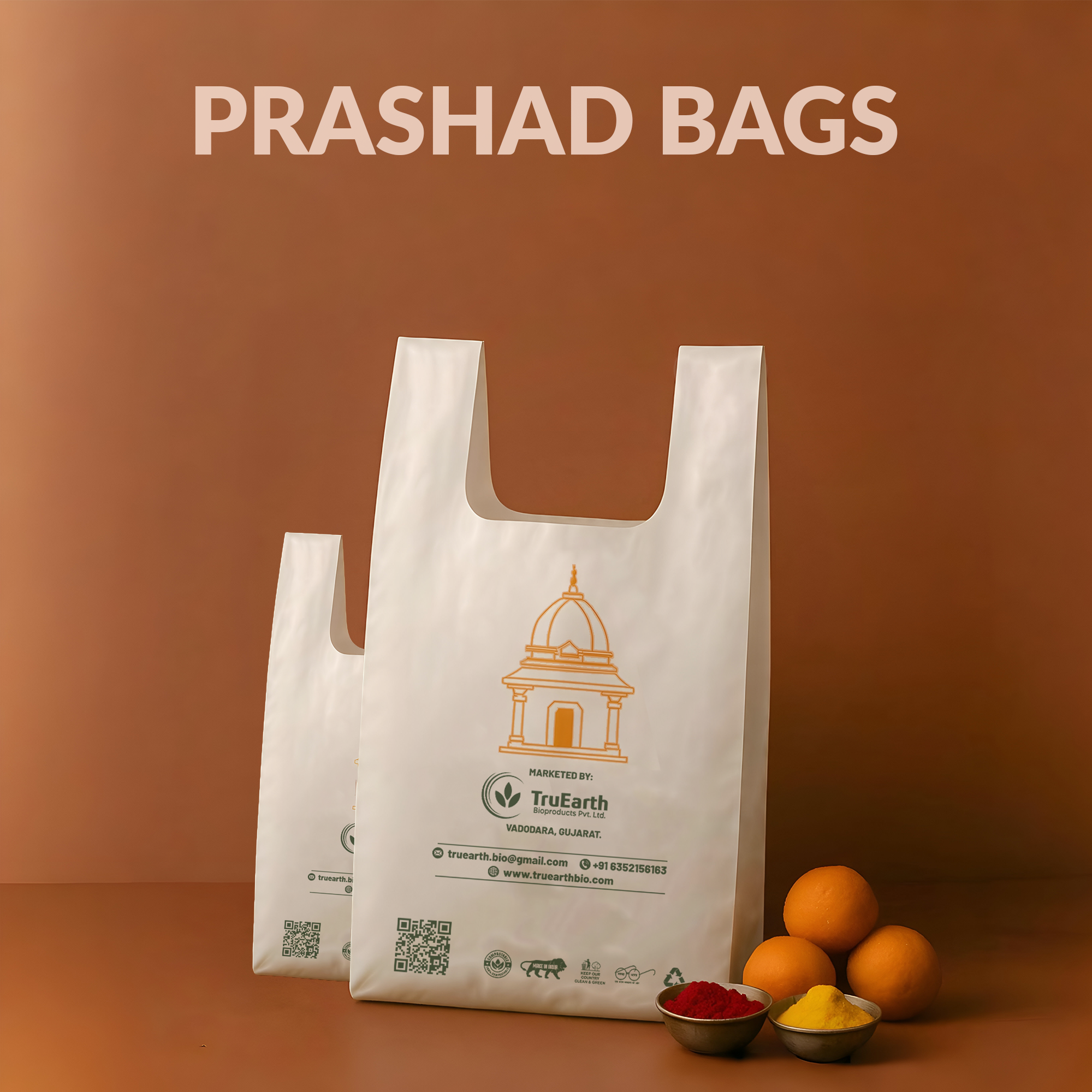 COMPOSTABLE PRASAD BAGS